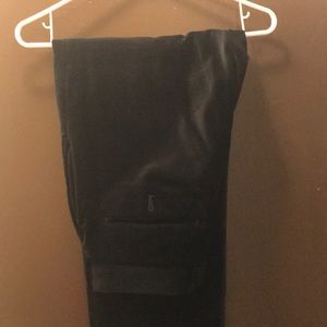Black velvet suit pants